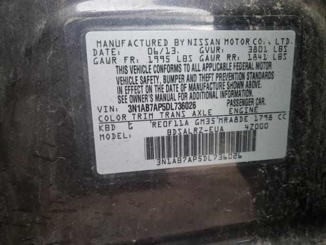 Photo 9 VIN: 3N1AB7AP5DL736026 - NISSAN SENTRA S 