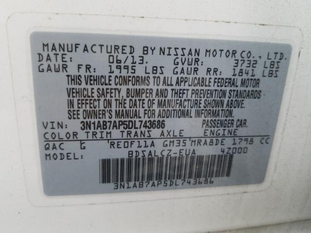 Photo 9 VIN: 3N1AB7AP5DL743686 - NISSAN SENTRA S 