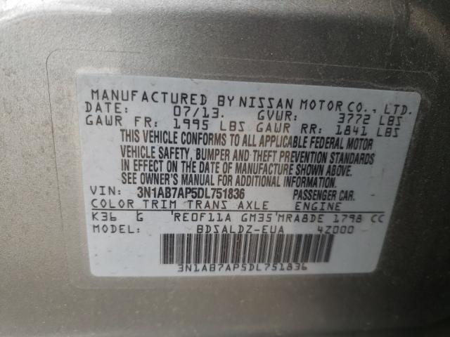 Photo 9 VIN: 3N1AB7AP5DL751836 - NISSAN SENTRA S 