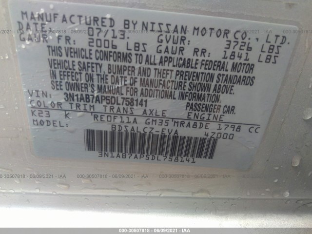 Photo 8 VIN: 3N1AB7AP5DL758141 - NISSAN SENTRA 