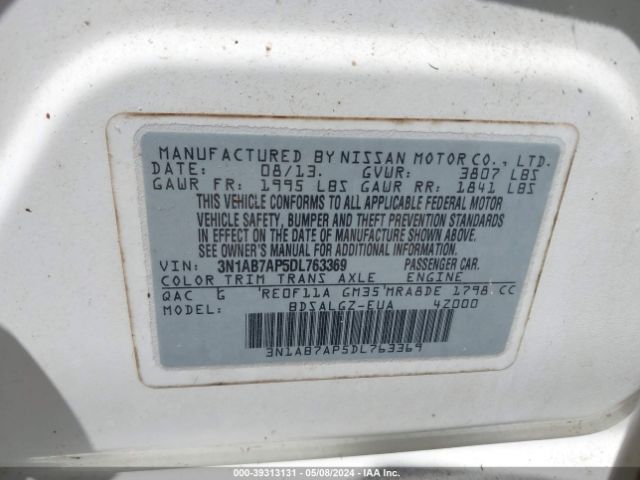 Photo 8 VIN: 3N1AB7AP5DL763369 - NISSAN SENTRA 