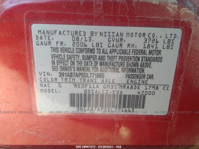 Photo 8 VIN: 3N1AB7AP5DL771665 - NISSAN SENTRA 