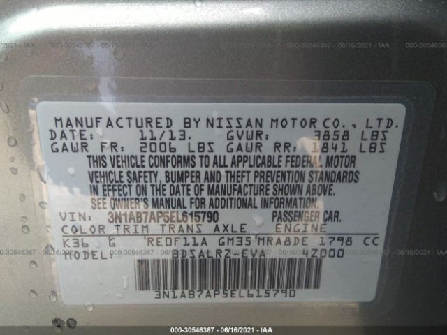 Photo 8 VIN: 3N1AB7AP5EL615790 - NISSAN SENTRA 