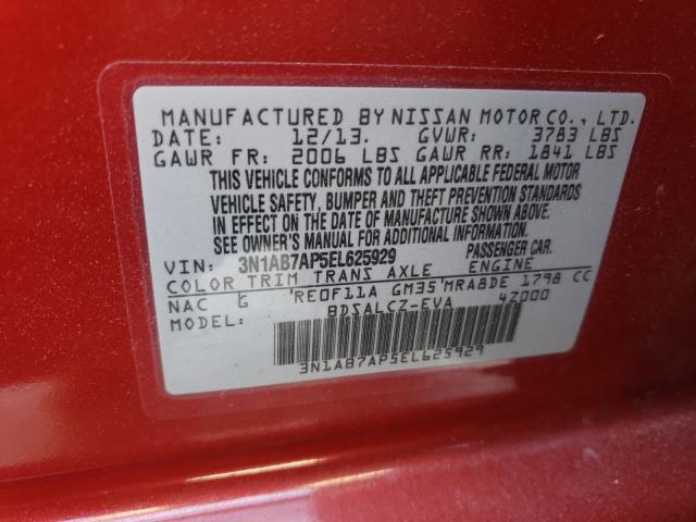 Photo 9 VIN: 3N1AB7AP5EL625929 - NISSAN SENTRA S 