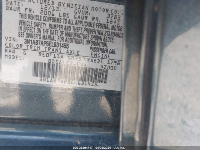 Photo 8 VIN: 3N1AB7AP5EL631455 - NISSAN SENTRA 