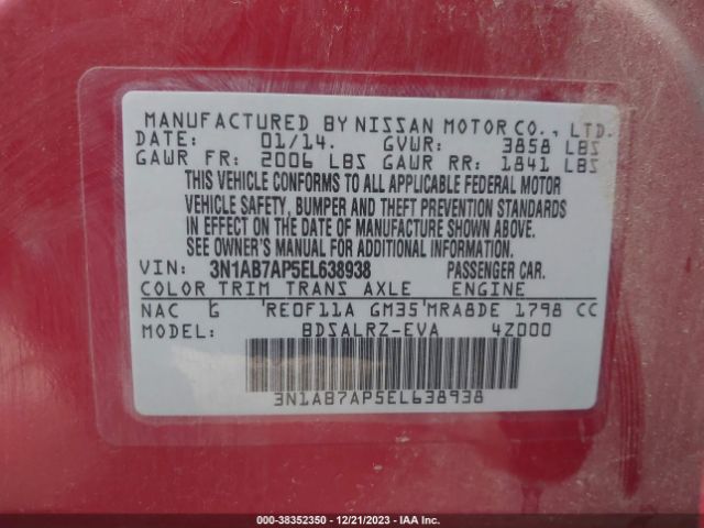 Photo 8 VIN: 3N1AB7AP5EL638938 - NISSAN SENTRA 