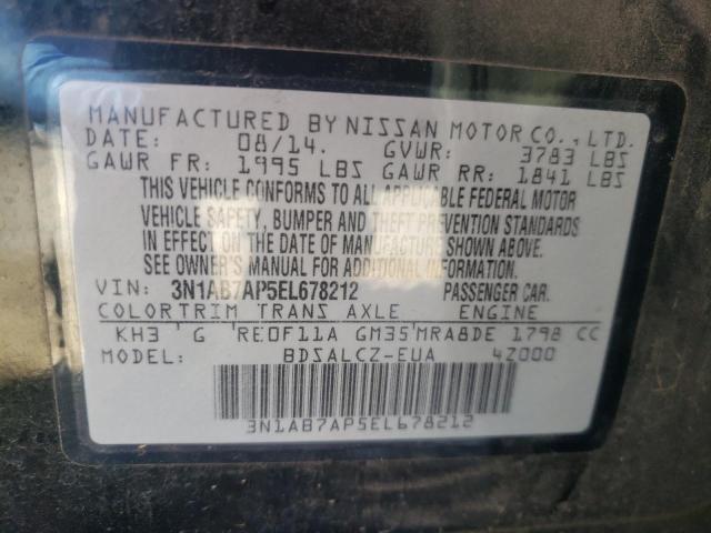 Photo 9 VIN: 3N1AB7AP5EL678212 - NISSAN SENTRA S 