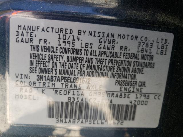 Photo 9 VIN: 3N1AB7AP5EL691672 - NISSAN SENTRA S 