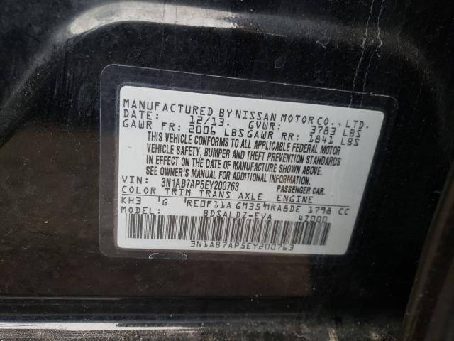 Photo 9 VIN: 3N1AB7AP5EY200763 - NISSAN SENTRA S 