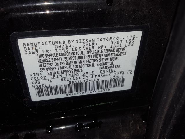 Photo 9 VIN: 3N1AB7AP5EY215876 - NISSAN SENTRA S 