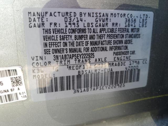 Photo 11 VIN: 3N1AB7AP5EY222925 - NISSAN SENTRA S 