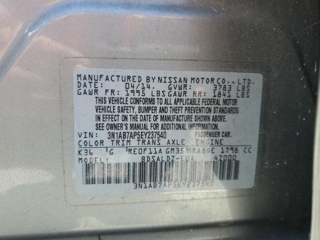 Photo 11 VIN: 3N1AB7AP5EY237540 - NISSAN SENTRA 