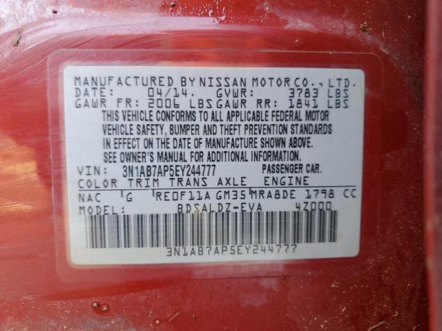 Photo 12 VIN: 3N1AB7AP5EY244777 - NISSAN SENTRA 