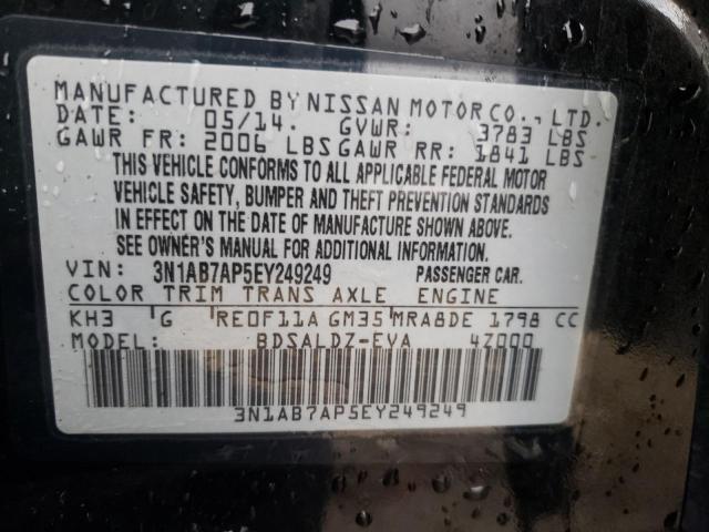 Photo 11 VIN: 3N1AB7AP5EY249249 - NISSAN SENTRA S 