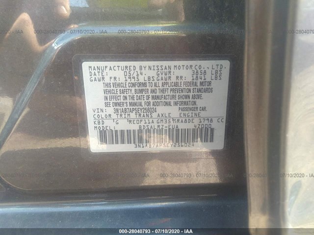 Photo 8 VIN: 3N1AB7AP5EY256024 - NISSAN SENTRA 