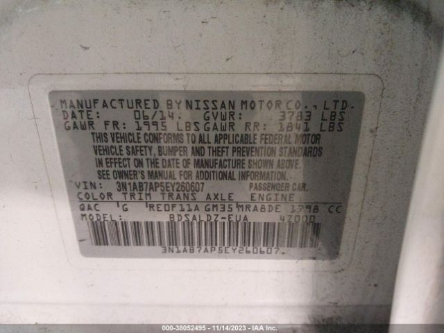 Photo 8 VIN: 3N1AB7AP5EY260607 - NISSAN SENTRA 