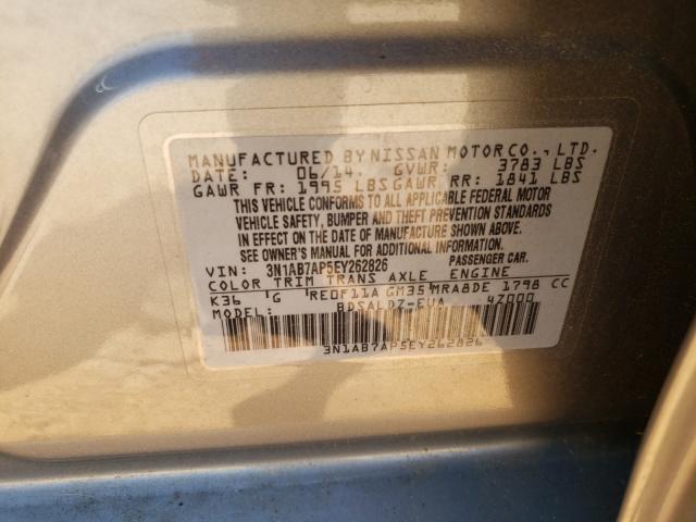 Photo 9 VIN: 3N1AB7AP5EY262826 - NISSAN SENTRA S 