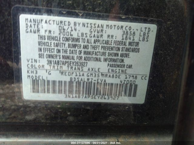 Photo 8 VIN: 3N1AB7AP5EY263927 - NISSAN SENTRA 