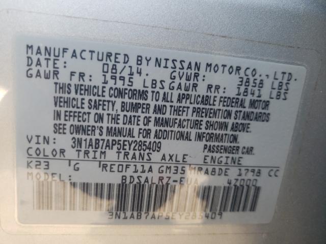 Photo 9 VIN: 3N1AB7AP5EY285409 - NISSAN SENTRA S 