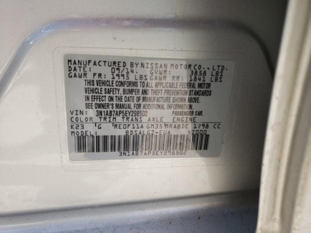 Photo 9 VIN: 3N1AB7AP5EY298502 - NISSAN SENTRA S 