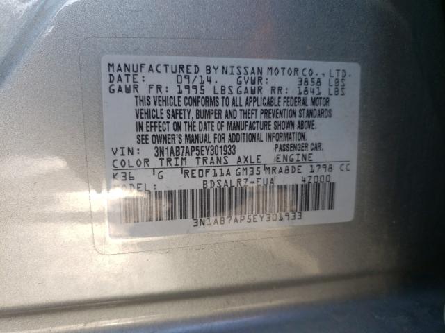 Photo 9 VIN: 3N1AB7AP5EY301933 - NISSAN SENTRA S 