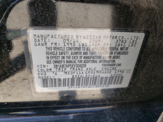 Photo 9 VIN: 3N1AB7AP5EY304038 - NISSAN SENTRA S 