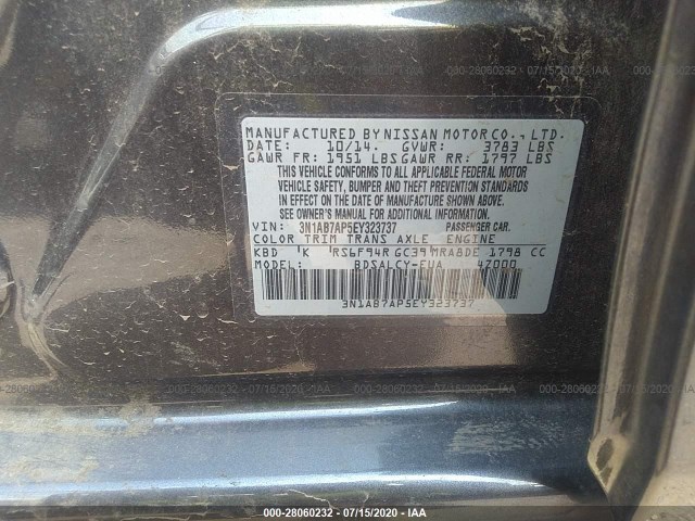 Photo 8 VIN: 3N1AB7AP5EY323737 - NISSAN SENTRA 