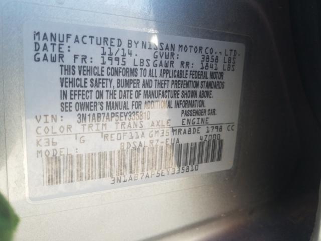 Photo 9 VIN: 3N1AB7AP5EY335810 - NISSAN SENTRA S 