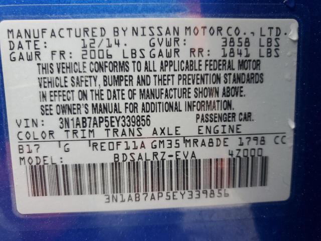 Photo 11 VIN: 3N1AB7AP5EY339856 - NISSAN SENTRA S 