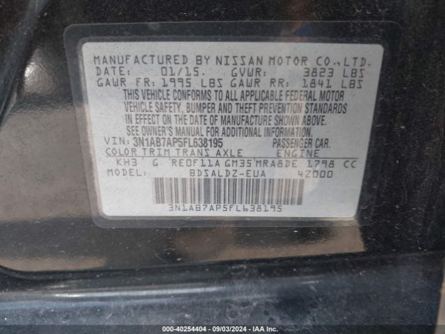 Photo 8 VIN: 3N1AB7AP5FL638195 - NISSAN SENTRA 