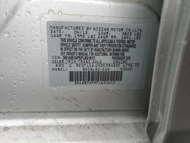 Photo 11 VIN: 3N1AB7AP5FL651612 - NISSAN SENTRA S 