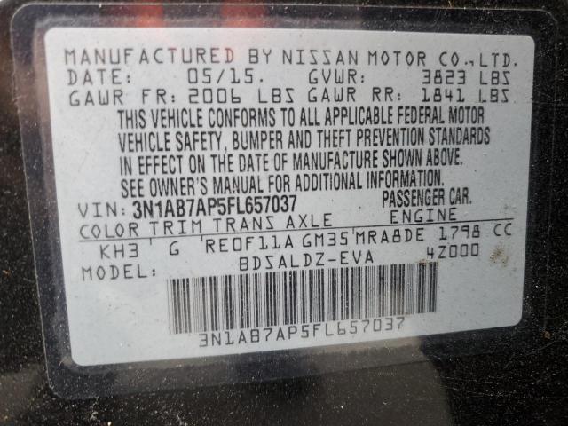 Photo 12 VIN: 3N1AB7AP5FL657037 - NISSAN SENTRA S 