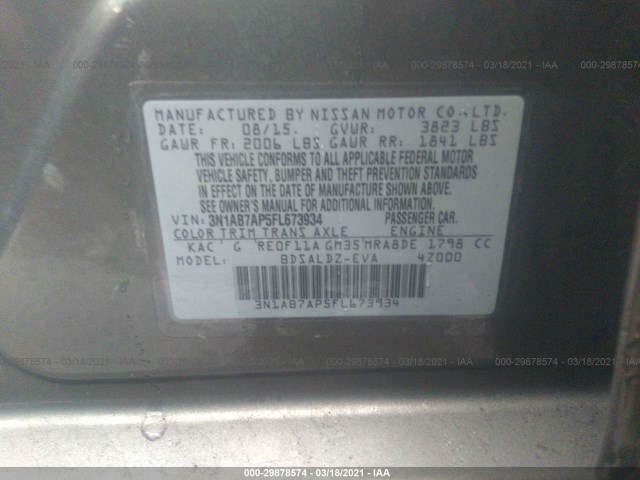 Photo 8 VIN: 3N1AB7AP5FL673934 - NISSAN SENTRA 