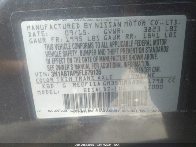 Photo 8 VIN: 3N1AB7AP5FL679135 - NISSAN SENTRA 