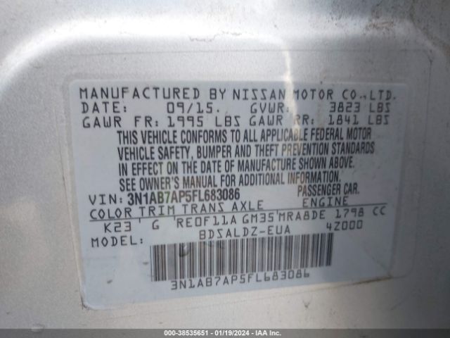 Photo 8 VIN: 3N1AB7AP5FL683086 - NISSAN SENTRA 