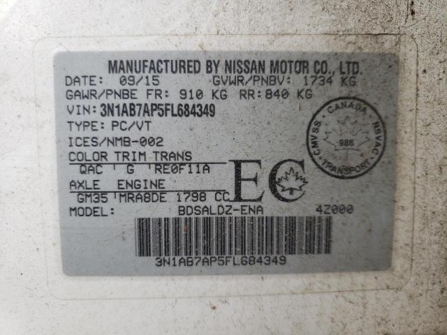 Photo 9 VIN: 3N1AB7AP5FL684349 - NISSAN SENTRA S 