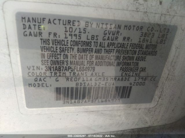 Photo 8 VIN: 3N1AB7AP5FL684979 - NISSAN SENTRA 