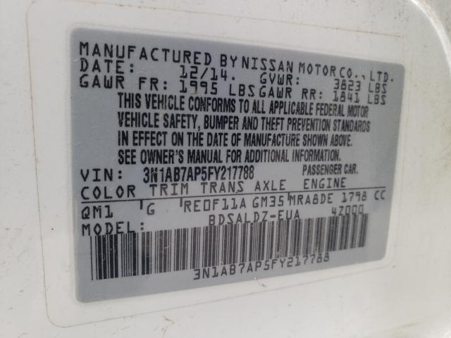 Photo 9 VIN: 3N1AB7AP5FY217788 - NISSAN SENTRA S 