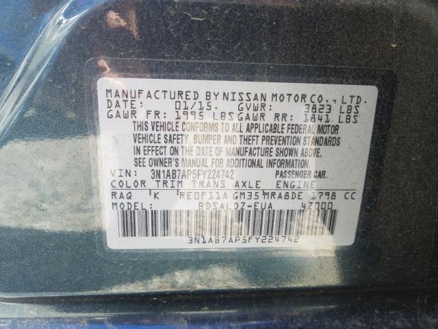 Photo 9 VIN: 3N1AB7AP5FY224742 - NISSAN SENTRA S 