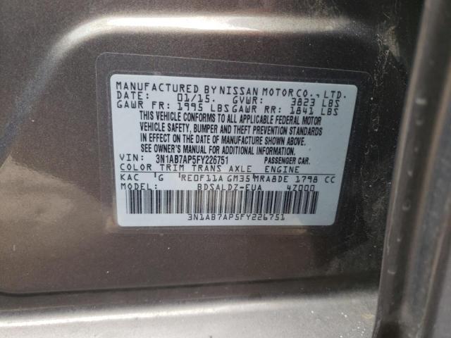 Photo 9 VIN: 3N1AB7AP5FY226751 - NISSAN SENTRA S 