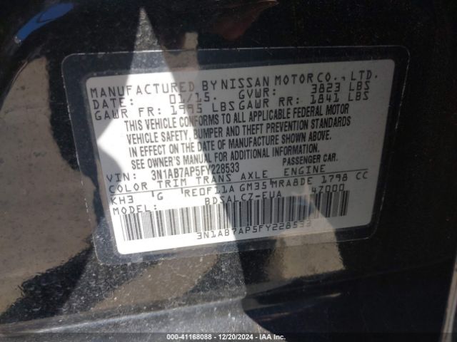 Photo 8 VIN: 3N1AB7AP5FY228533 - NISSAN SENTRA 