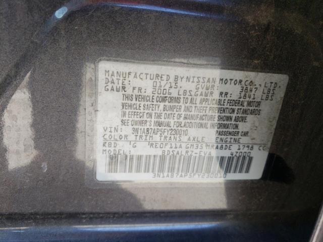 Photo 11 VIN: 3N1AB7AP5FY230010 - NISSAN SENTRA S 