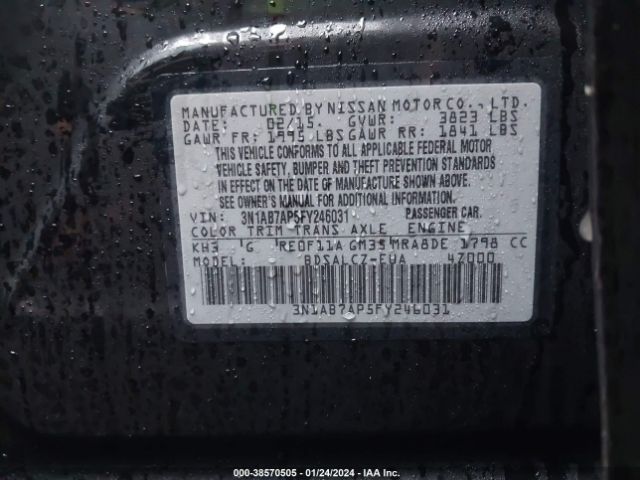 Photo 8 VIN: 3N1AB7AP5FY246031 - NISSAN SENTRA 