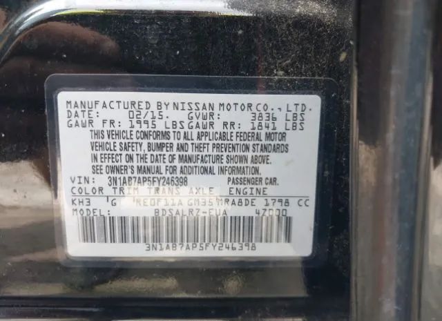 Photo 8 VIN: 3N1AB7AP5FY246398 - NISSAN SENTRA 