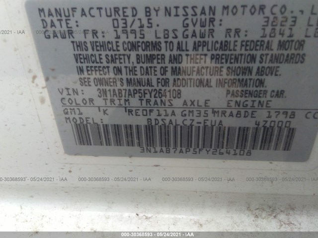 Photo 8 VIN: 3N1AB7AP5FY264108 - NISSAN SENTRA 