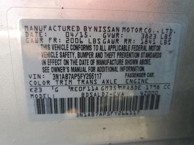 Photo 11 VIN: 3N1AB7AP5FY266117 - NISSAN SENTRA S 