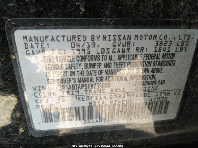 Photo 8 VIN: 3N1AB7AP5FY269924 - NISSAN SENTRA 