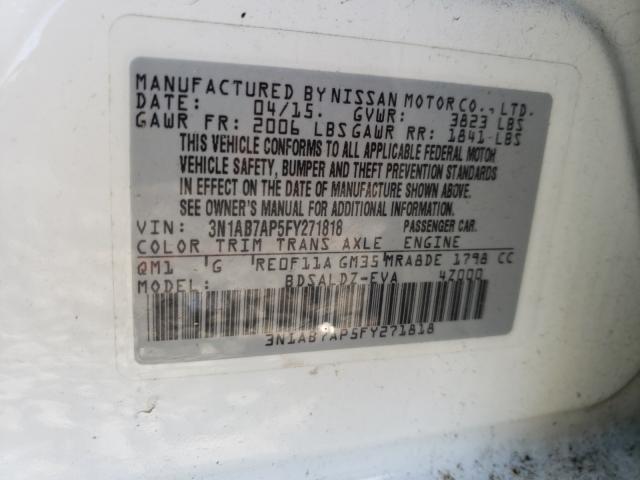 Photo 9 VIN: 3N1AB7AP5FY271818 - NISSAN SENTRA S 