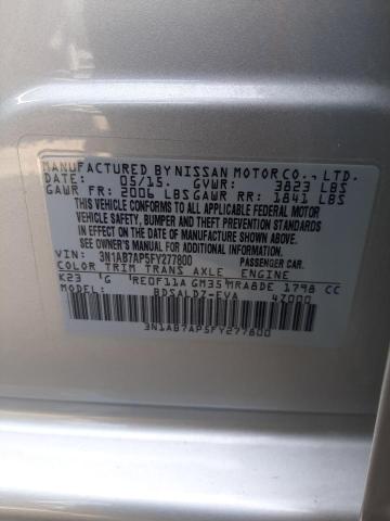 Photo 11 VIN: 3N1AB7AP5FY277800 - NISSAN SENTRA 