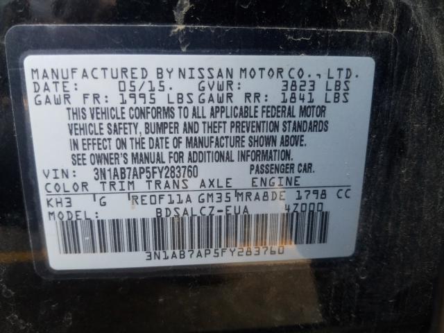 Photo 9 VIN: 3N1AB7AP5FY283760 - NISSAN SENTRA 